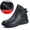 Fashion GKTINOO Winter Genuine Leather Ankle Boots Round Toe 2024 Handmade Lady Soft Flat Shoes Comfortable Side Zip Short Boot