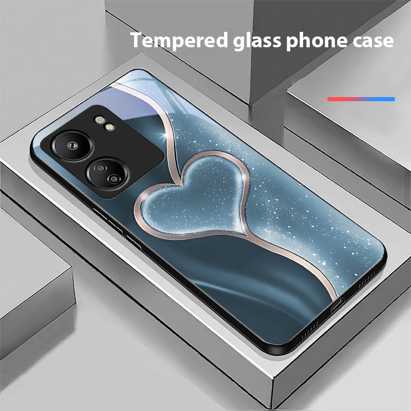 Постепенная Любовь Большая Для Xiaomi Redmi 13C Note13 12 Pro Plus 5G Note 9 13T Pro POCO X6 F5 F6 Черный Чехол для Телефона из Закаленного Стекла