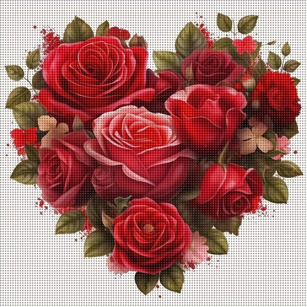 1 шт. 36x36 см / 14,17x14,17 дюйма, 11CT Печатный набор для вышивания крестиком DIY, Розовый очаг, Расслабляющее вышивание крестиком для взрослых новичков