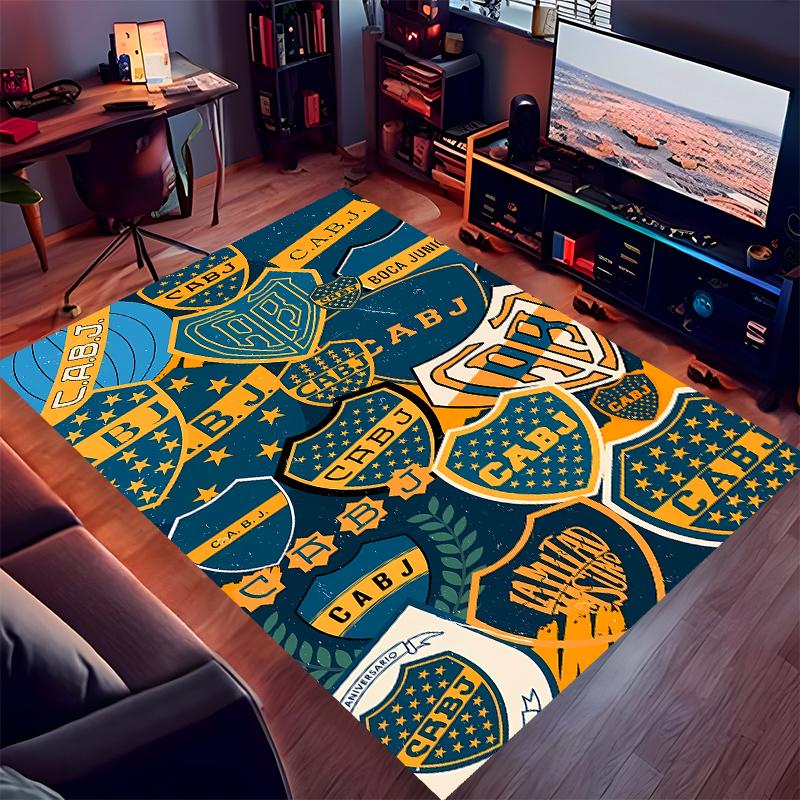 1pc Club Atlético Boca Juniors Print Area Rug - Soft,Washable Non-Slip Indoor Mat for Office Chairs,Living Room,Home Office Decorative Rug