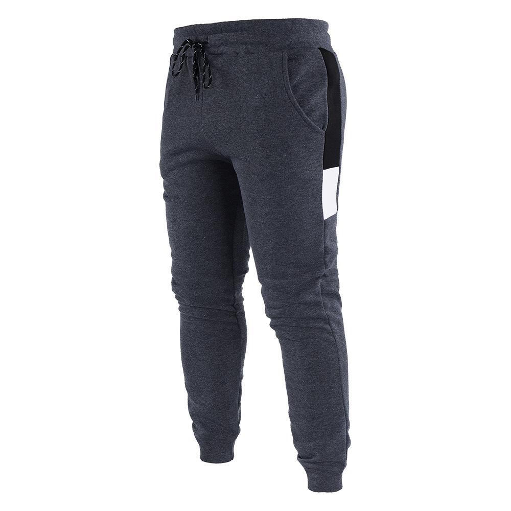 Men's Warm Trousers Casual Small Feet Fleece Trousers Fashion Trend Versatile Drawstring Trousers