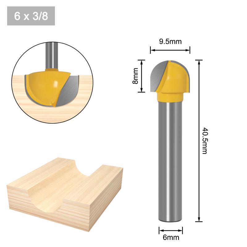 1/9 шт. 6 мм хвостовик 6/8/12/16/18/20/22 мм с ЧПУ с круглым носом, круглый нос, бухта, стержневая коробка, фреза, шейкер, режущие инструменты