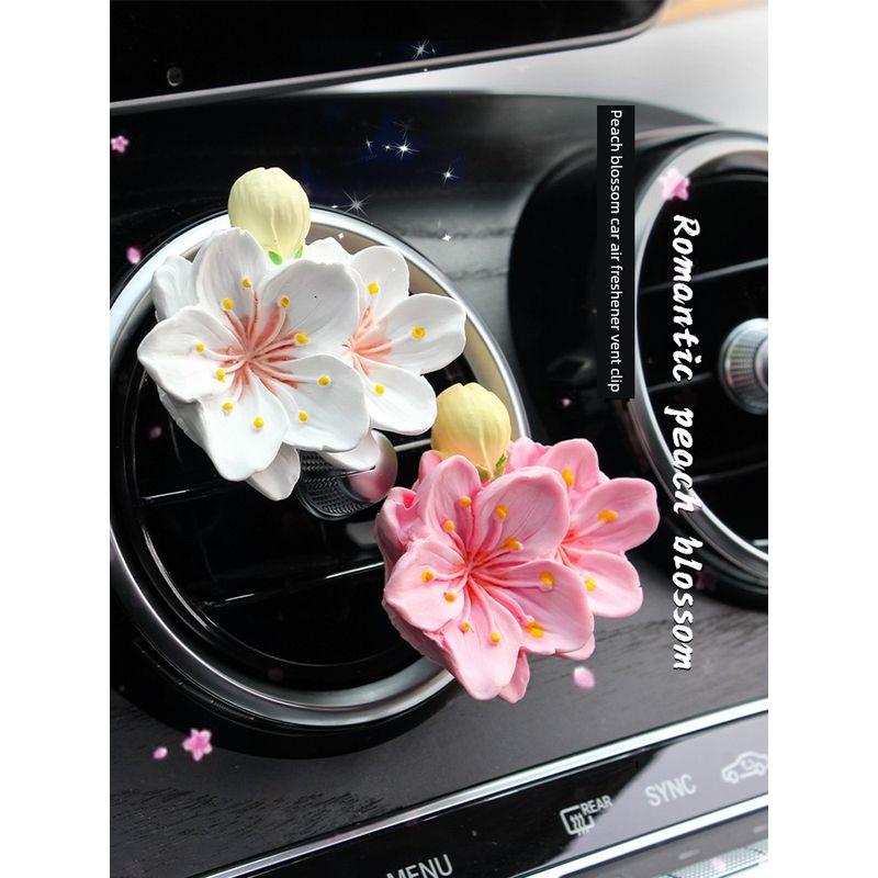 Ins-Style Summer Peach Blossom Cute Pink Air Conditioner Vent Clip Decoration Perfume Aroma Diffuser Stone