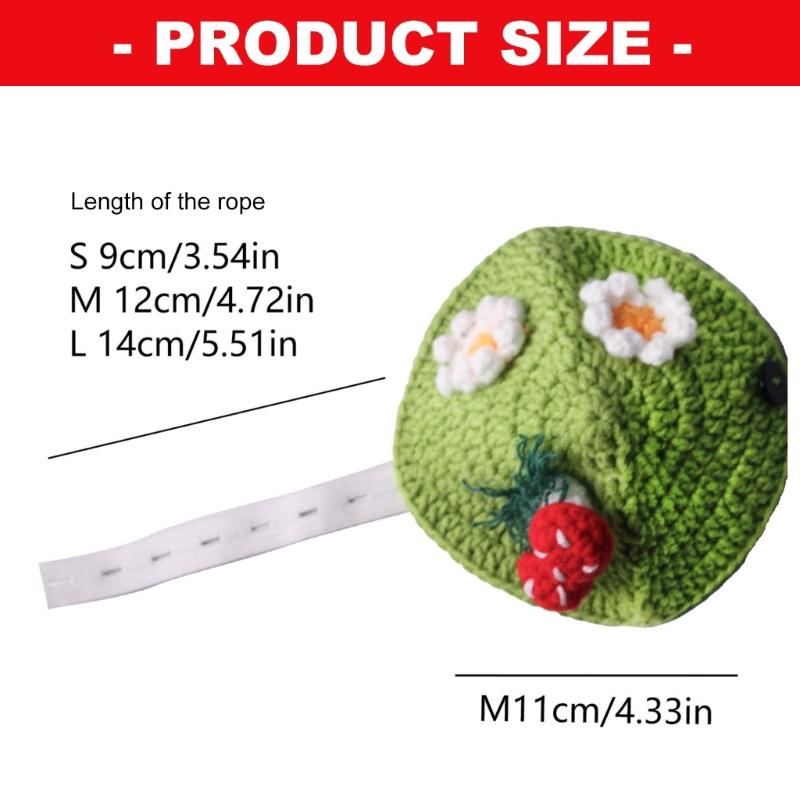 Lovely 3D Mushroom and Flower Knitted Sweater for Pet Turtles Soft Comfortable Fabric for Costume Parties