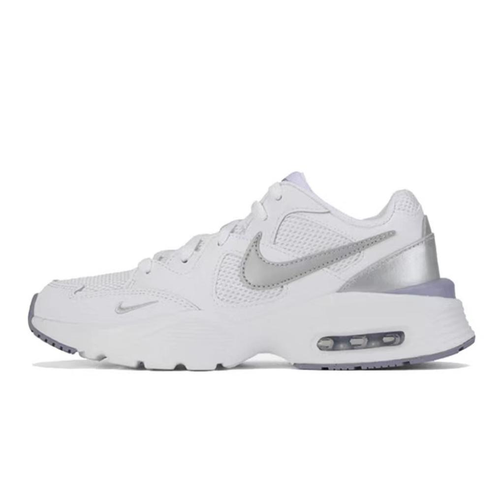 Nike Air Max Fusion Slip Resistant Abrasion Resistant Low top Air Cushion Casual Running Shoes Women's Blue Gray White CJ1671-100(Team80-)