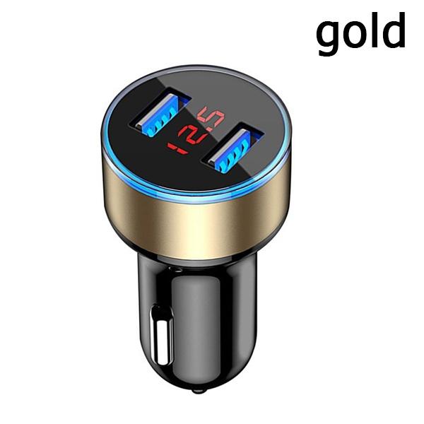 Usb Quick Charge Car Charger Voltage Display Splitter Lighter Socket Qc 3.0 Charger In Dual Car Adapter Accessories