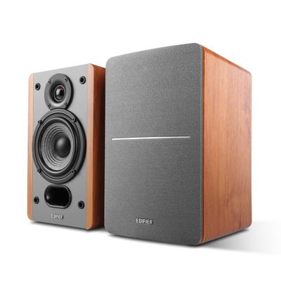Edifier P12 2-полосные полочные колонки, пассивные (Пара) - Деревянные настольные ПК-колонки со встроенным настенным кронштейном для дома, караоке, студии и