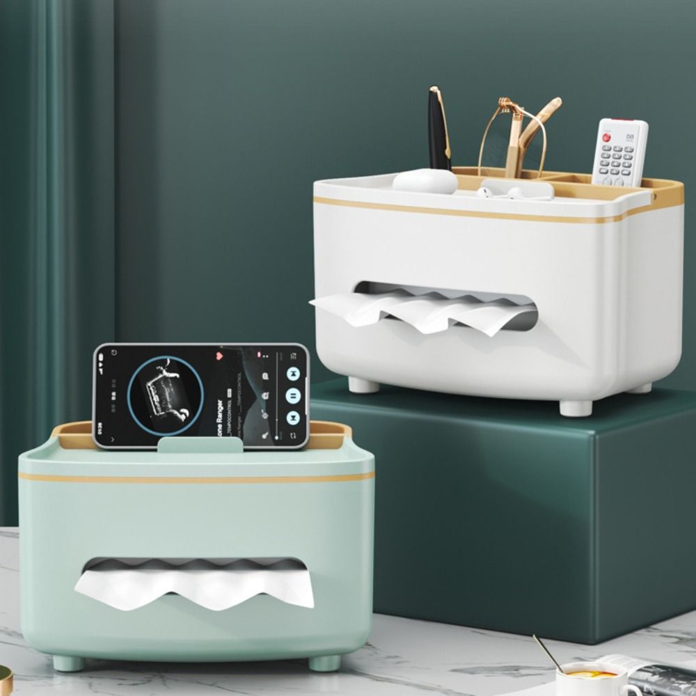 Light-Luxury Napkin Holder Multifunctional Remote Control Storage Desk Organizer Home Office Use