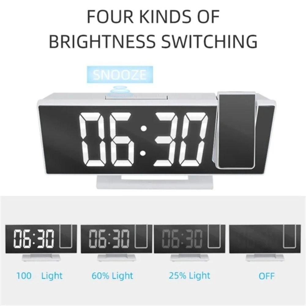12/24H Display Digital Alarm Clock Backlight LED Alarm Clock Projection Alarm Clock Bedroom