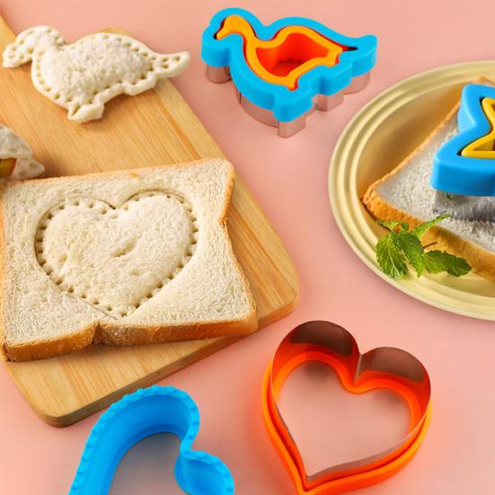 Форма для сэндвичей в форме милого сердца, звезды, круглого динозавра, для выпечки печенья, инструмента для резки тостов, запечатывания арахиса/масла/желе