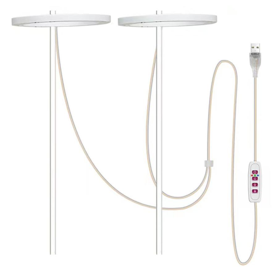 Светодиодный светильник с таймером 8/12/16 ч, полный спектр для комнатных растений, USB-кольцо, фитолампа, светильник Halo, регулируемый солнечный свет для суккулентов