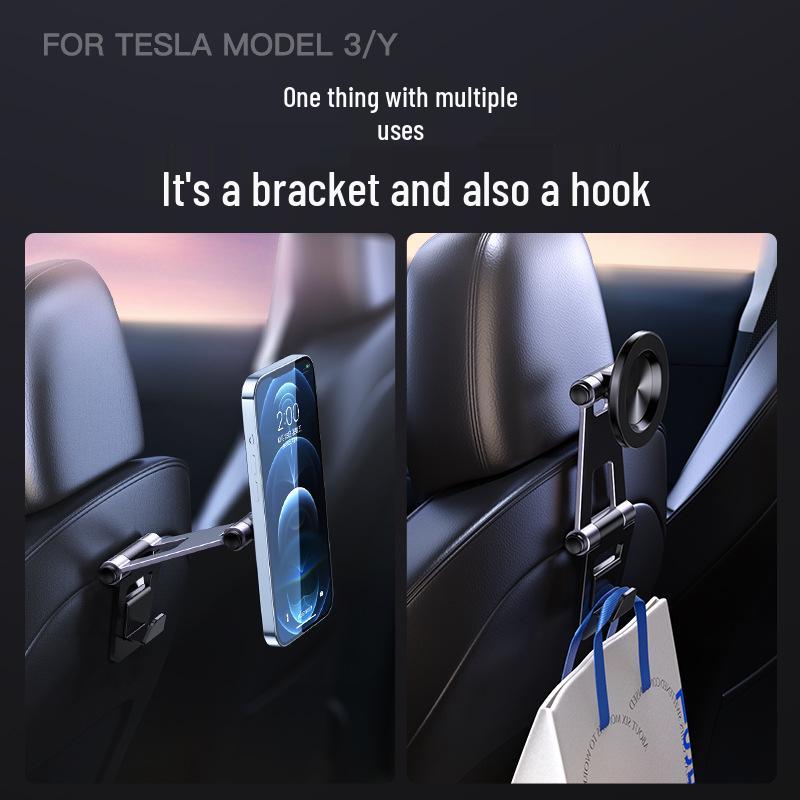 Магнитный держатель-крючок для планшета и телефона для обновленных Tesla Model Y/3 Заднее сиденье