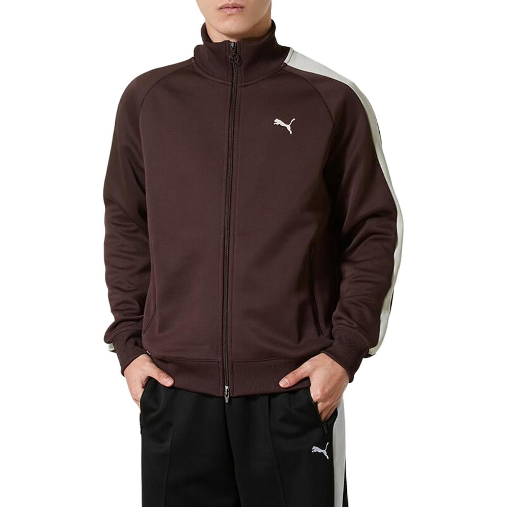 Puma T7 Fw25 Вязаная куртка с воротником-стойкой, спортивная куртка на молнии с длинным рукавом, мужские куртки 631858-31