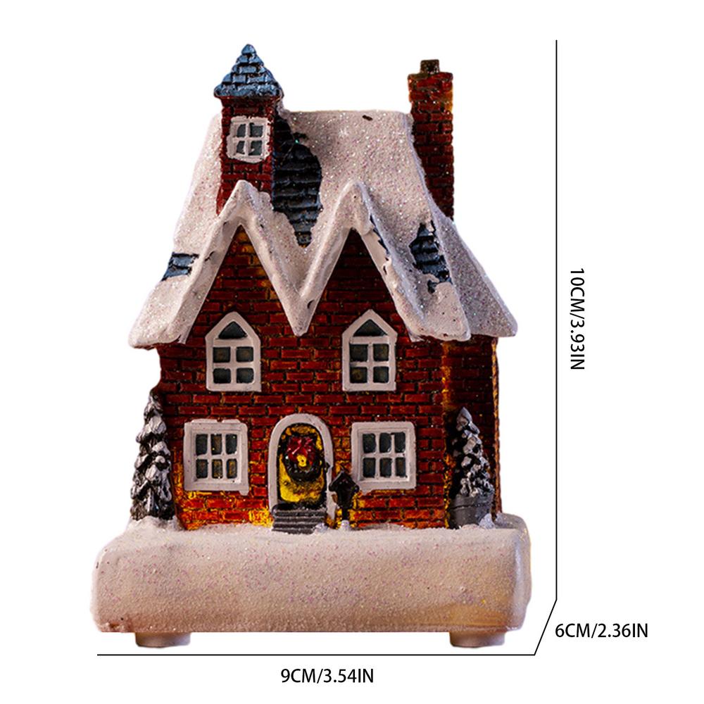 Glowing Christmas Cabin House with Led Lights Christmas Story Village Houses Festival Ornament Christmas Atmospheres Ornament