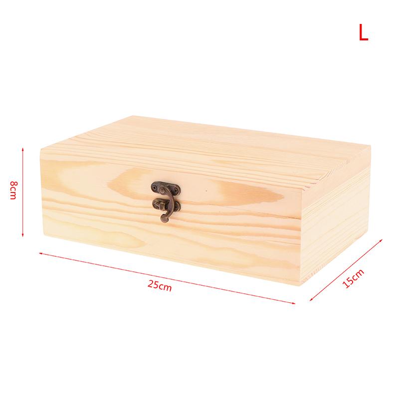 Прямоугольный деревянный ящик для хранения, органайзер, деревянный ящик для хранения, простой контейнер для хранения, пыленепроницаемый, с замком, шкатулка для ювелирных изделий
