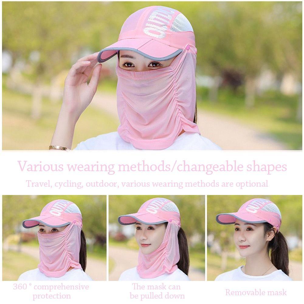 Summer Wide Brim Uv Protection Breathable Beach Cap Sunshade Sun Hat Shade Hat Baseball Cap