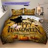 3pcs Halloween Happy Day Quilt Cover Set - Soft & Comfortable Polyester Fabric, All-Season Breathable Comforter Set For 1 Quilt Cover & 2 Pillowc
