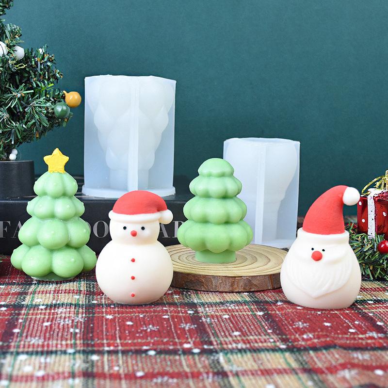 Силиконовая форма для свечей в виде рождественской елки своими руками, форма для мыла в виде снеговика из мультфильма «Санта», форма для мыла ручной работы из гипса 2025 года, рождественский подарок, декоративная форма