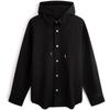 Lunar New Year Series Printed Detachable Hooded Shirt Jacket Men Jacket Space-Black J324912