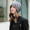 Большая окружность головы, универсальная шляпа для осени и зимы, свободная вязаная шерстяная шапка, шапка для матери, модная женская шапка