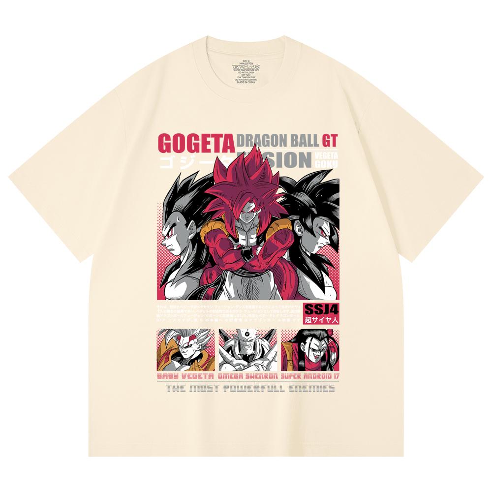 230 Gsm 100% Cotton Dragon Ball V7 Gogeta Print Unisex Heavy Cotton T Shirt