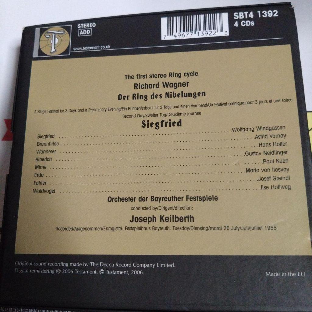 [USED] Wagner: Complete opera “Siegfried” Keilbert & Bayreuth (1955)