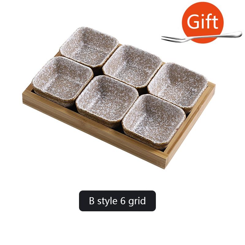 Креативные керамические тарелки для фруктовых закусок, набор для еды, японская посуда INS с подносом, сервировочные блюда, домашняя ваза для фруктов, поднос для закусок