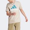 adidas Базовые футболки мужские бежевые с круглым вырезом умеренного прямого кроя IJ8575