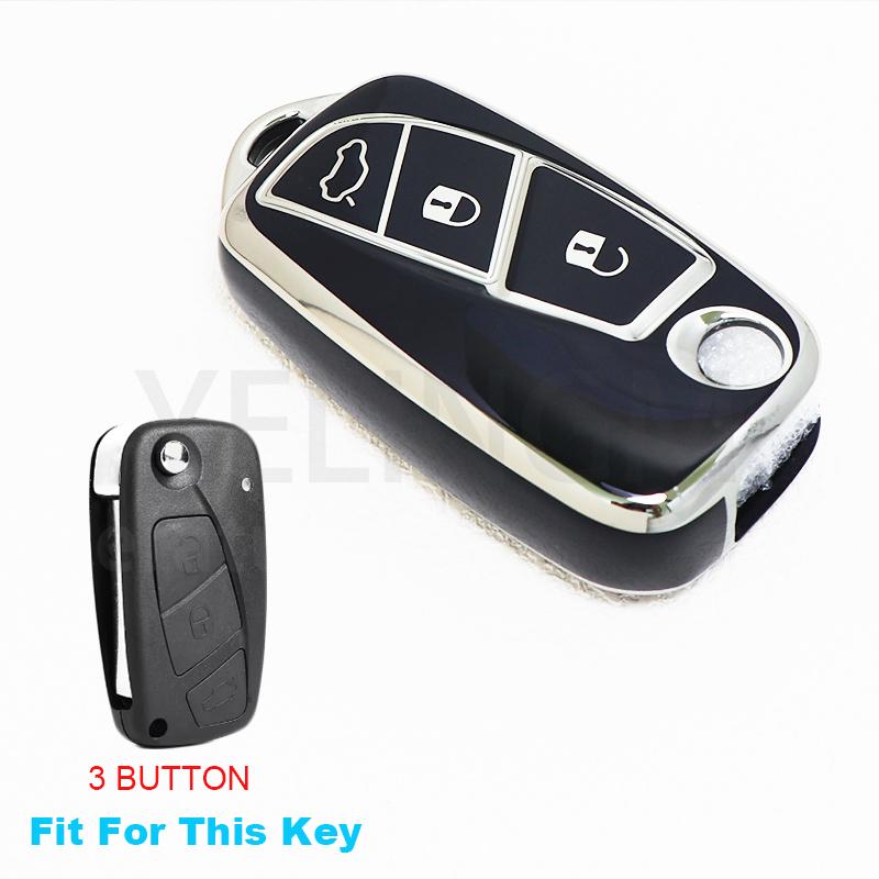 Новый чехол-книжка для ключа автомобиля из ТПУ для Fiat 500 Panda Stilo Punto Doblo Grande Bravo 500 Ducato Minibus Shell Fob Аксессуары