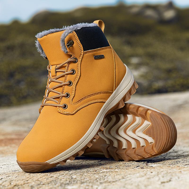 Amazon лидер продаж зимние походные ботинки мужские водонепроницаемые сноубутсы высокие уличные бархатные кроссовки термохлопковые ботинки