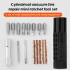 1 Set Bicycle Tire Repair Kit with Ratchet Wrench Bacon Strips Metal Bits Portable Mountain Road Bike Tire Flat Puncture Fix Emergency Repair Tools