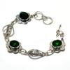 Ювелирный браслет ручной работы с хром-диопсидом 925 пробы, посеребренный, 6-8 дюймов