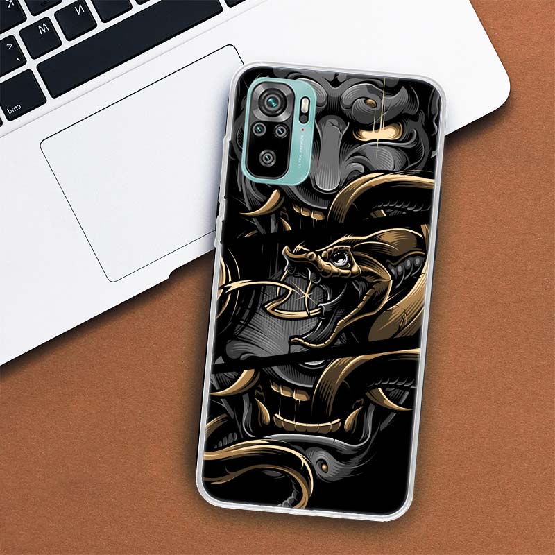 Японский чехол для телефона Oni Hannya Demon Mask для Xiaomi Redmi Note 10 9 8 11 Pro 10S 11T 11S 9S 8T 7 6 5 9A 9C 9T 8A 7A