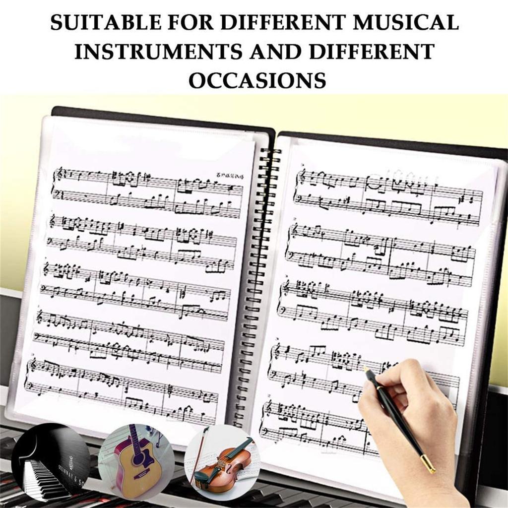 A4 Sheet Music Organizer, Spiral Folder 10 Pockets For Sheet Music, Drawings And Documents, Easy Editing