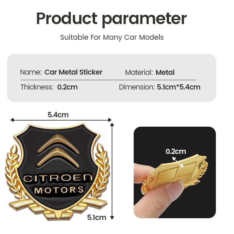 2Pcs Car Style Body Trunk Decoration Sticker 3D Metal Emblem Stickers For Citroen C1 DS3 C2 C3 Vts C4 Saxo C4L C5 C6 C8 Xsara C3