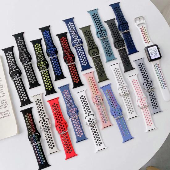Регулируемый ремешок для наручных часов, аксессуары для часов, мягкий силиконовый сменный спортивный ремень для часов для iWatch 8/Pro
