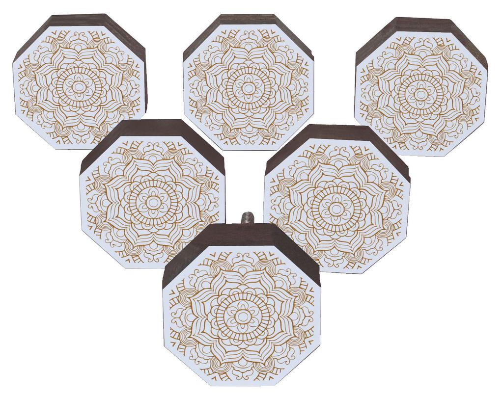 IBA Indianbeautifulart Коричневые ручки с гравировкой Набор из 10 деревянных дверных ручек для шкафа Ящик