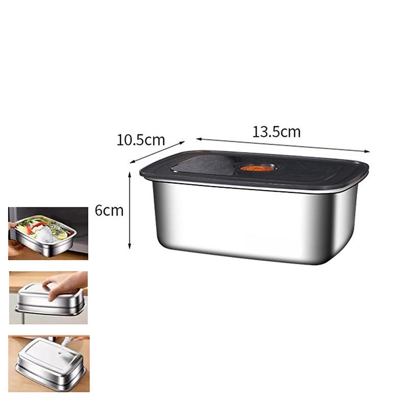 Ланч-бокс из нержавеющей стали 304 с крышкой, герметичный, не протекающий, коробка для бенто, контейнер для хранения в холодильнике/морозильнике, ланч-бокс для кемпинга на открытом воздухе