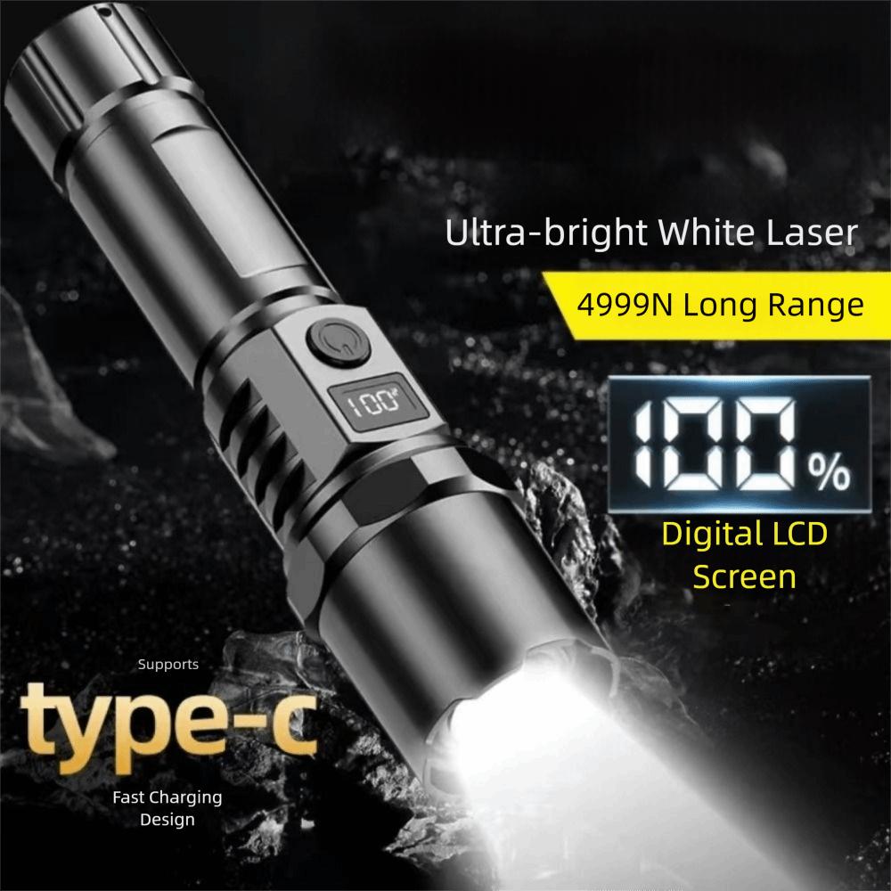 TYPE-C Charging Powerful LED Flashlight Waterproof Portable Hand Lamp  Power Outages