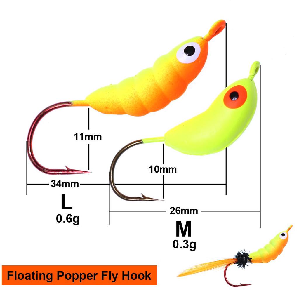 Bimoo 5 шт. плавающий крючок-поппер нахлыстовая приманка для ловли форели и окуня