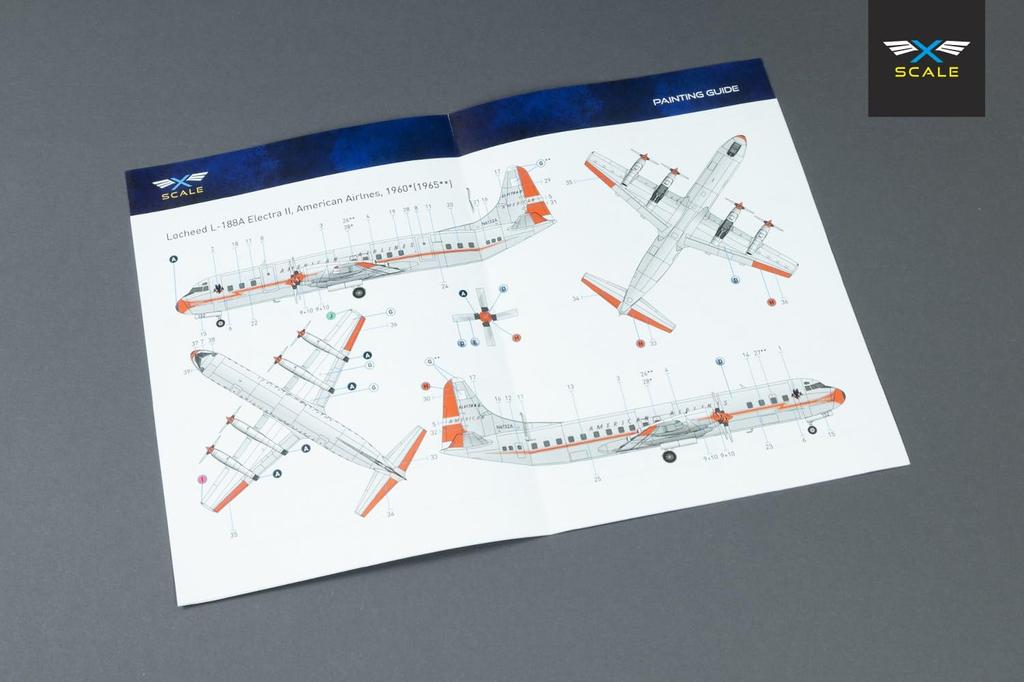 Модели Американский самолет Electra 2 Turboprop Пластиковая модель XSM144005 X-Scale 1/144 L-188A