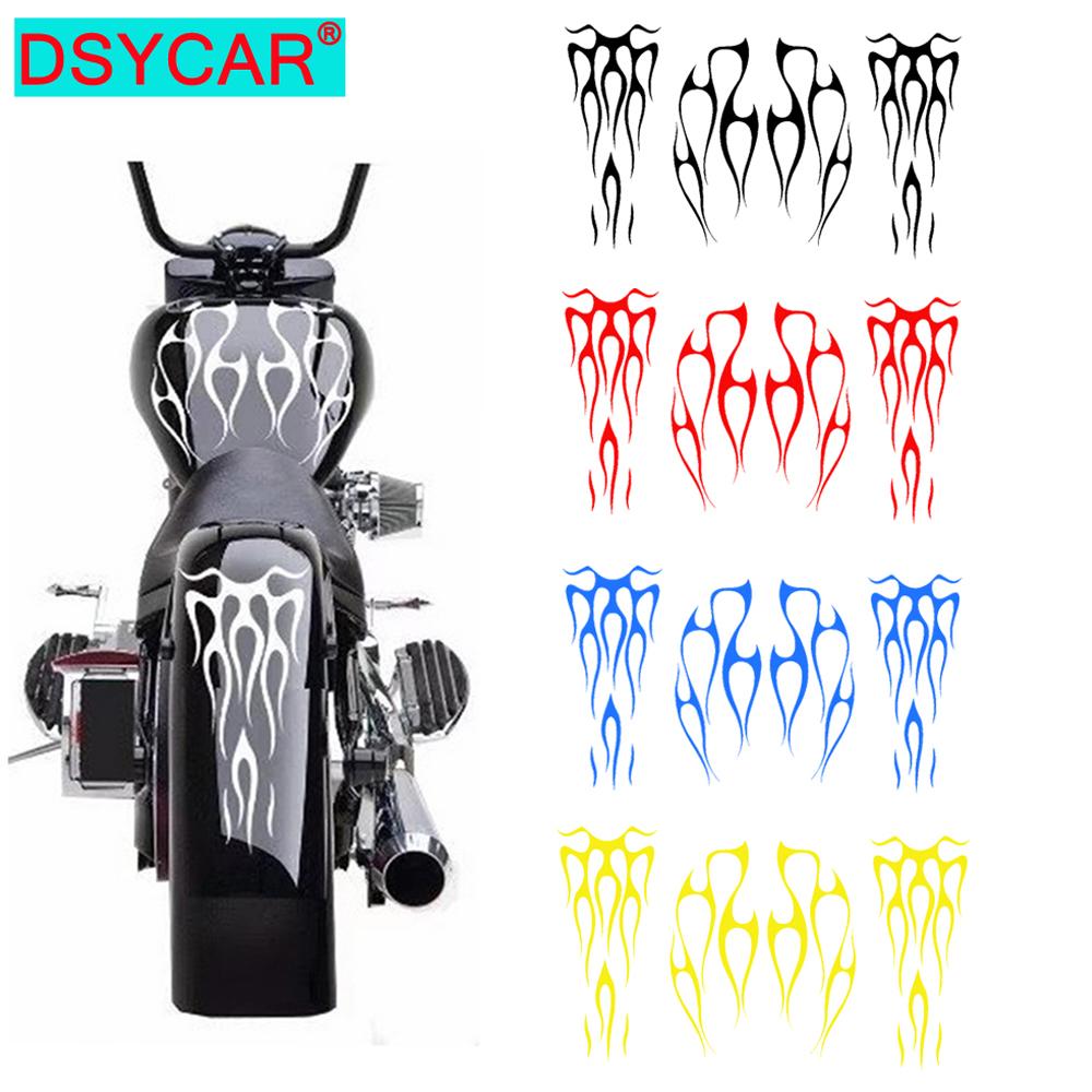 DSYCAR 1Set Motorcycle Flame Stickers Gas Tank Fender Decal Universal Fits All Motorcycle