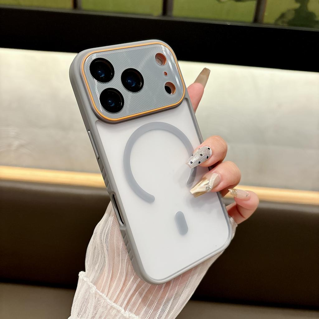 Роскошный Чехол для Телефона с Большим Окном и Магнитами MagSafe Для iPhone 17 Air 16 E 15 14 Plus 13 12 11 Pro Max Ударопрочный Чехол