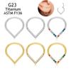 Титановый пирсинг G23 16G Кольцо-септум с каплей CZ Кольцо в нос Шарнирные кликеры Серьги для козелка, хряща уха, пирсинга тела