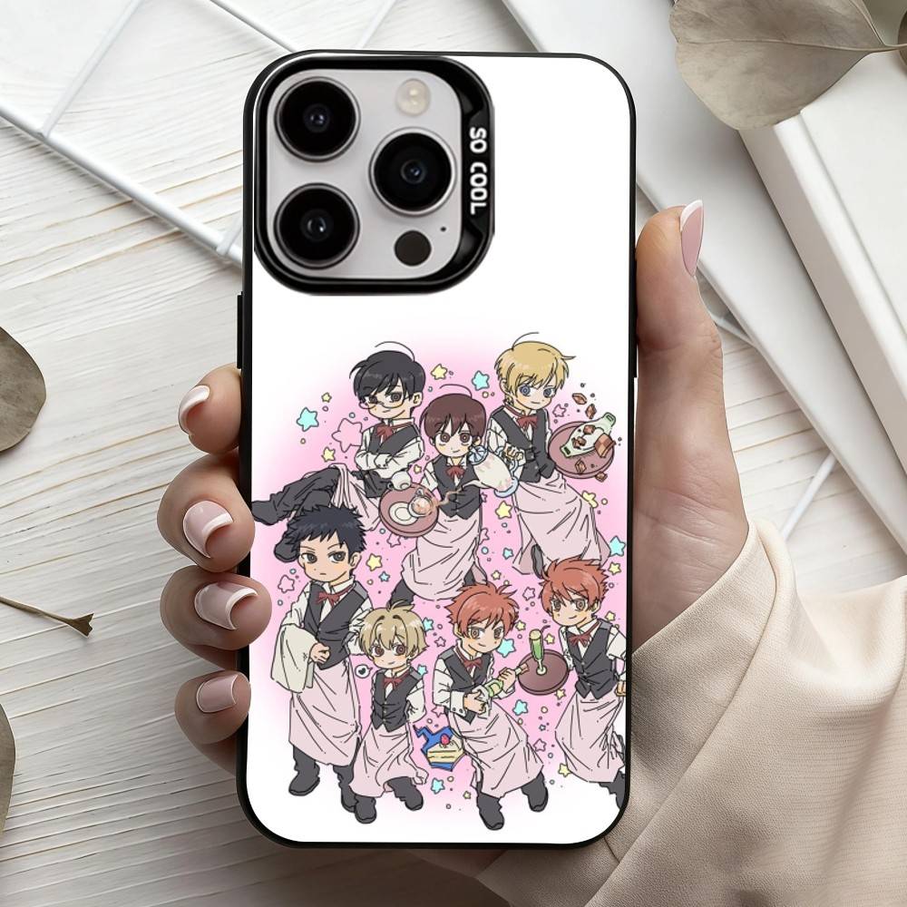 Чехол для телефона Ouran High School Host Club для iPhone 17, 16, 15, 14, 13, 12, 11 Plus, Pro Max Конфетный Посеребренный Внутренний Чехол