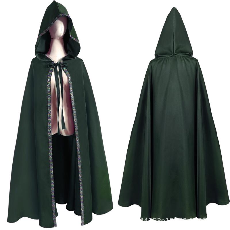 Hooded Medieval Cloak Costume for Halloween Party or Stage Performance