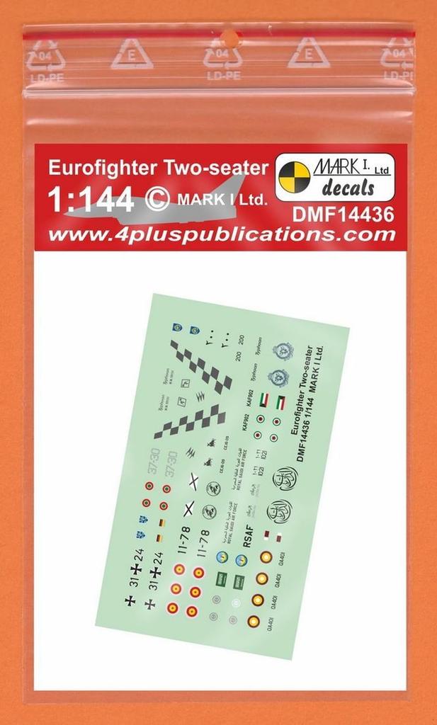 Mark 1 1/144 Eurofighter Typhoon Двухместный Декаль (для Ревелла) Наклейка для пластиковой модели MKMDMF14436 (Самолет)