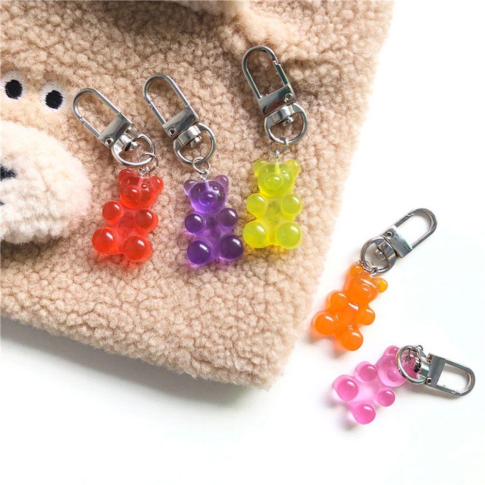 Lover Charm Gummy Bear Earphone Cover Candy Color Key Ring Jewelry Fashion Accessories Key Chain