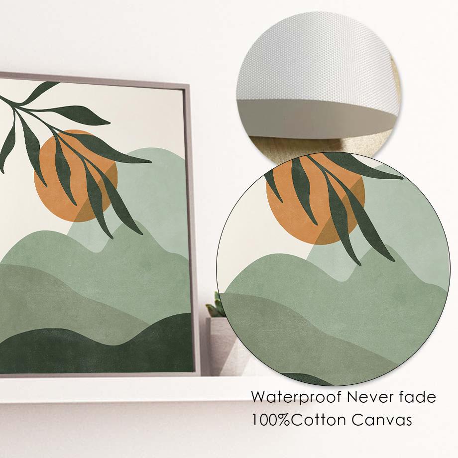 Абстрактное зеленое растение, плакат и линия печати, богемная луна, настенное искусство, мудрец, холст, картина, скандинавская настенная картина, украшение для гостиной