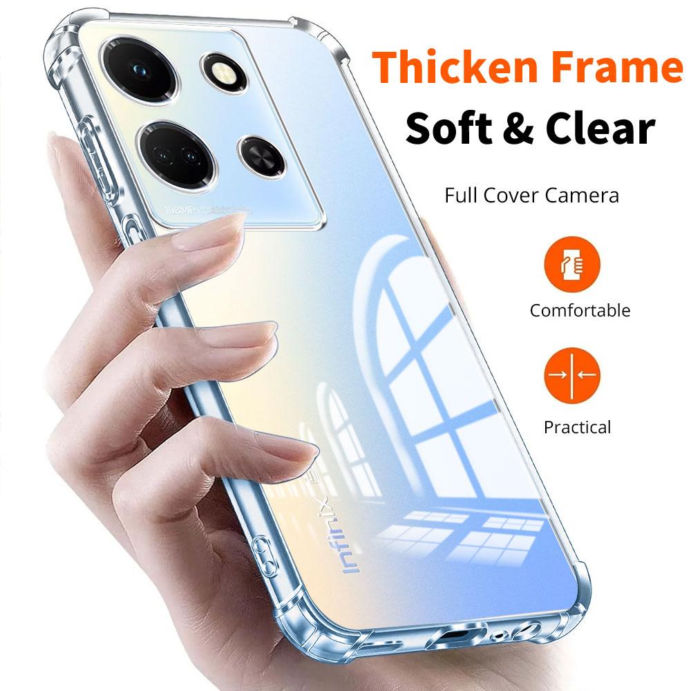 Для Infinix Smart 9 8 7 6 Note 30 40 Pro Plus 12 11 Pro VIP Zero 30 40 GT 20 Pro Чехол Прозрачный Мягкий Силиконовый Ударопрочный Защитный Чехол
